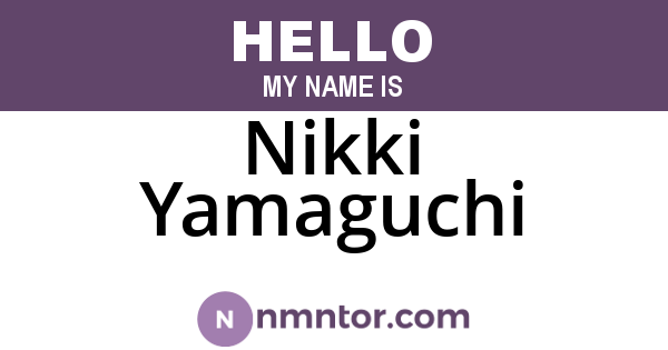 Nikki Yamaguchi