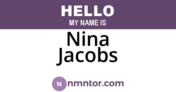 Nina Jacobs