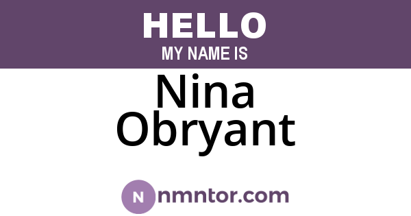 Nina Obryant