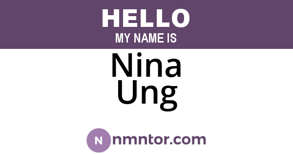 Nina Ung
