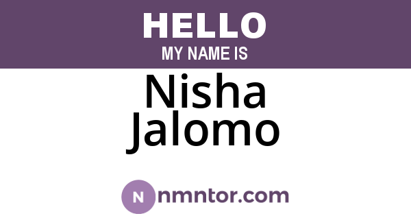 Nisha Jalomo