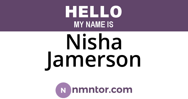 Nisha Jamerson