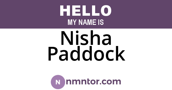 Nisha Paddock