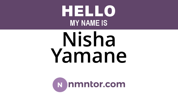 Nisha Yamane