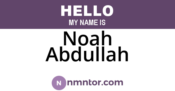 Noah Abdullah