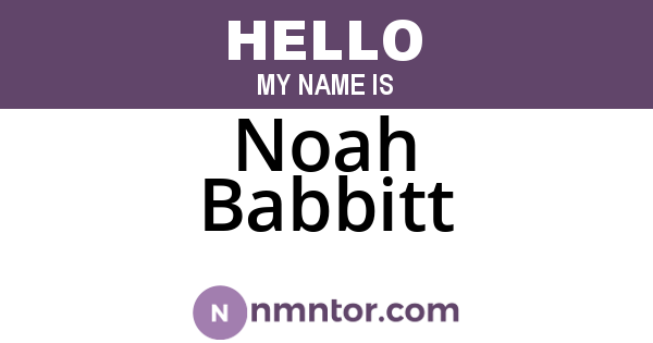 Noah Babbitt