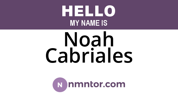Noah Cabriales
