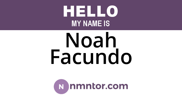 Noah Facundo