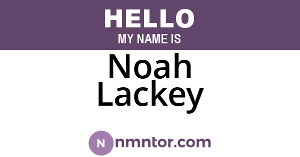 Noah Lackey