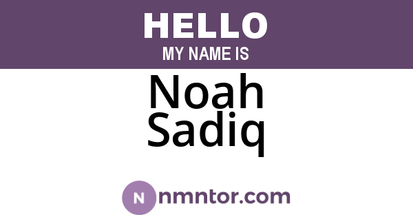 Noah Sadiq