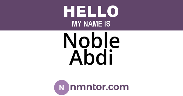 Noble Abdi
