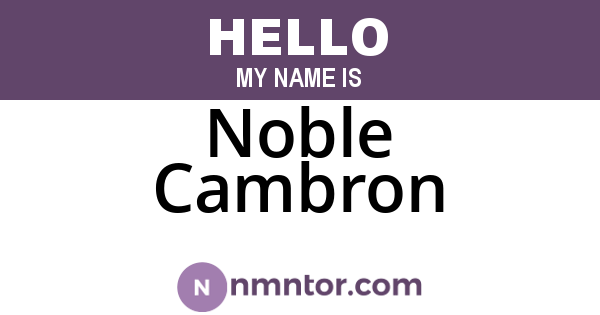 Noble Cambron