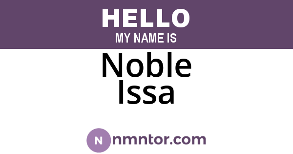 Noble Issa