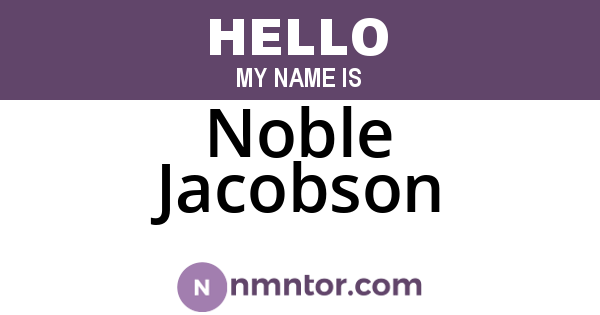 Noble Jacobson