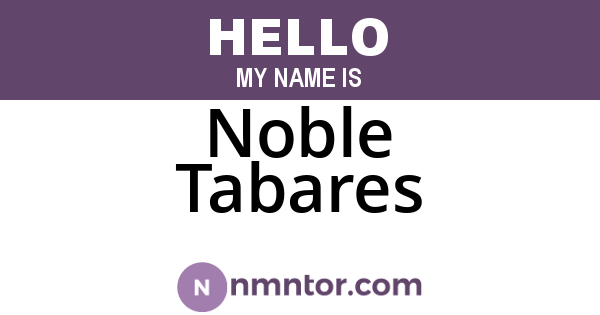 Noble Tabares