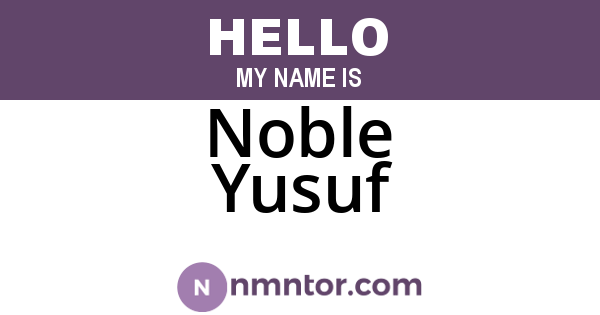 Noble Yusuf