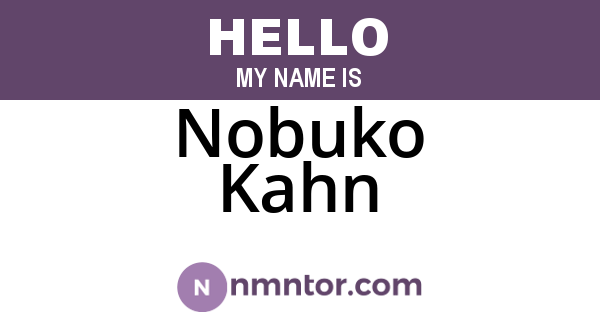 Nobuko Kahn