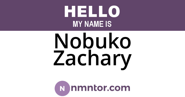 Nobuko Zachary