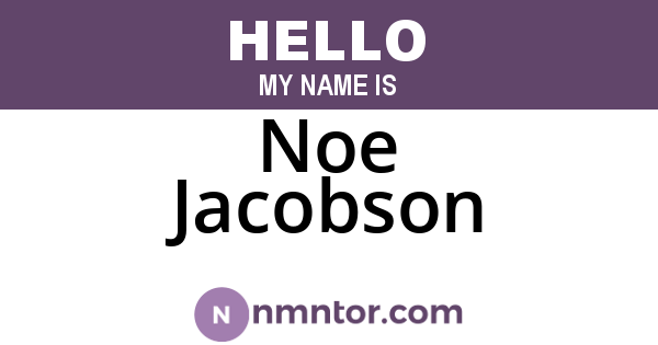 Noe Jacobson