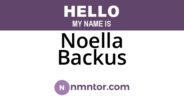 Noella Backus