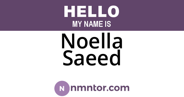 Noella Saeed