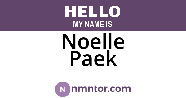 Noelle Paek
