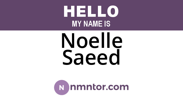 Noelle Saeed