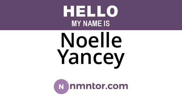 Noelle Yancey