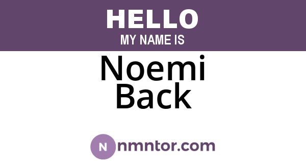 Noemi Back