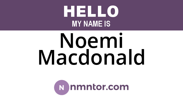 Noemi Macdonald