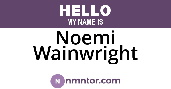Noemi Wainwright