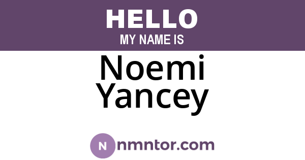 Noemi Yancey