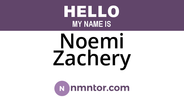 Noemi Zachery