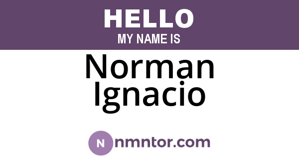 Norman Ignacio