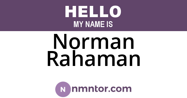 Norman Rahaman