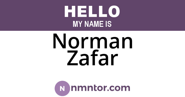 Norman Zafar