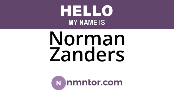 Norman Zanders