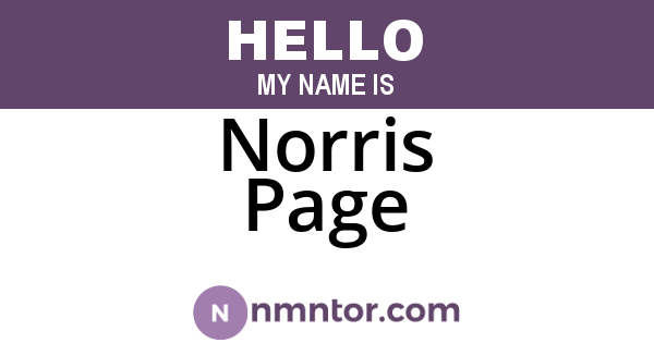 Norris Page