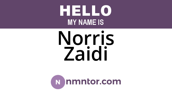 Norris Zaidi
