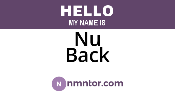Nu Back