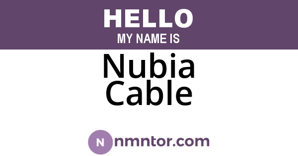 Nubia Cable