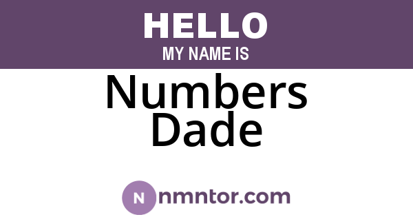 Numbers Dade