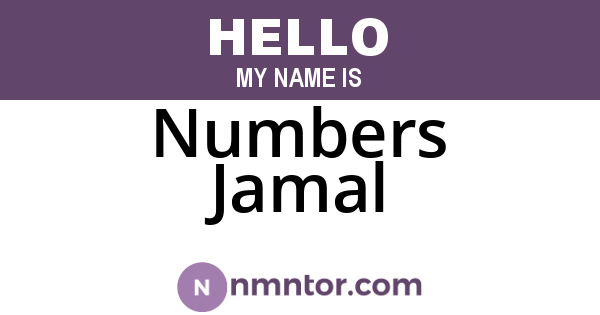 Numbers Jamal
