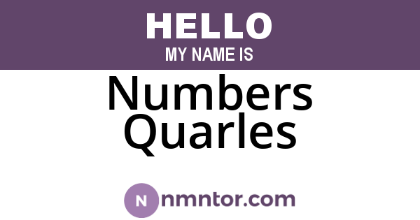 Numbers Quarles