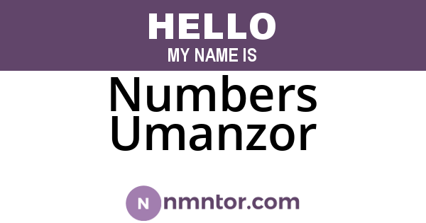 Numbers Umanzor