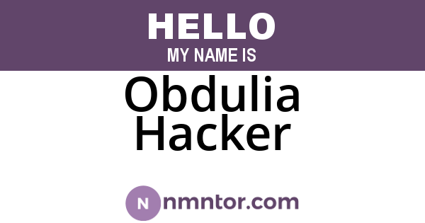 Obdulia Hacker