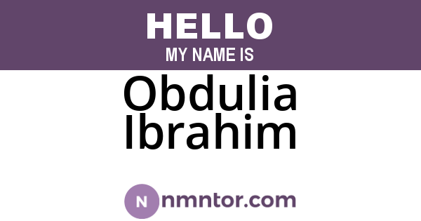 Obdulia Ibrahim