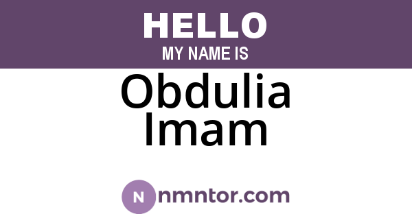 Obdulia Imam