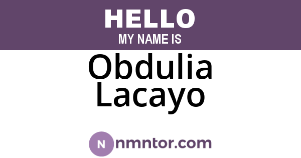 Obdulia Lacayo