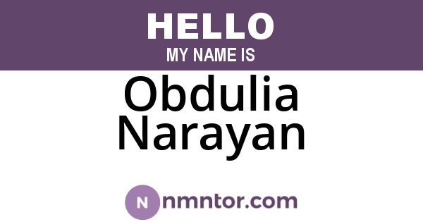 Obdulia Narayan